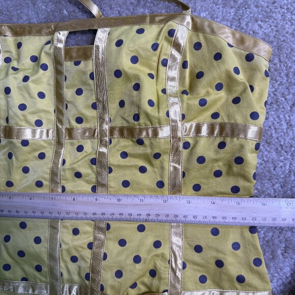 Barami Womens  Dress Yellow Polka Dot Tie Waist Fit and Flare Size 8 Mini E432 - Picture 13 of 15